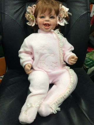 Tickle Me To Sleep Pink Doll By Fayzah Spanos Limited Edition Precious Heirloom