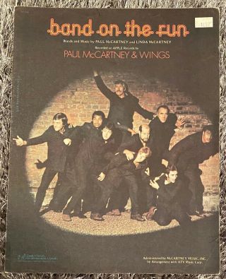 Beatles Usa 1973 Sheet Music Paul Mccartney Band On The Run