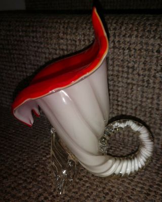Cornucopia Glass Vase Possibly Murano