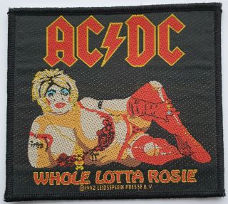 Acdc 1992 Whole Lotta Rosie Woven Patch Ac/dc Heavy Metal Angus Young