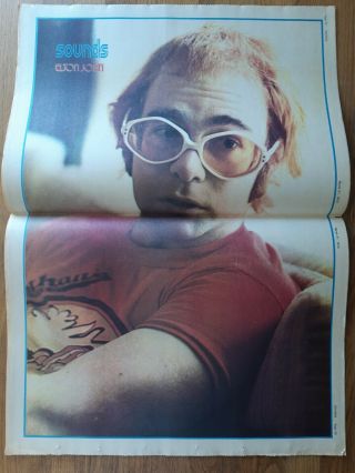 Sounds music newspaper March 31st 1973 Keith Emerson and Elton John poster 2