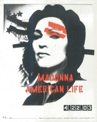 (hfbk45) Advert/poster 13x11 " Madonna : American Life