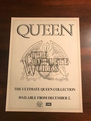 1985 Vintage 9x12 London Album Promo Print Ad For Queen The Complete