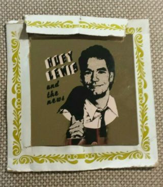 Vintage Huey Lewis & The News 6x6 Carnival Prize Bar Mirror Painted Glass
