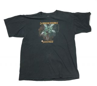2002 Linkin Park Reanimation Faded Black T - Shirt Alm Numetal Men 