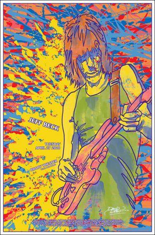 Jeff Beck 2010 Signed Tulsa Ok Brady Theater Concert Poster