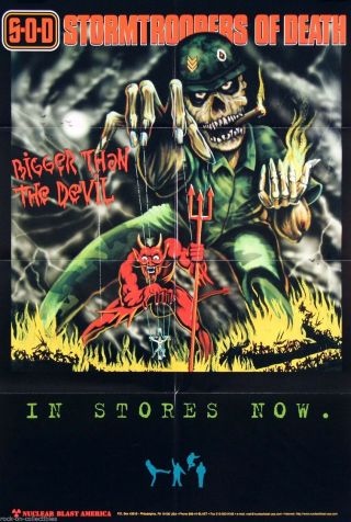 S.  O.  D.  1999 Bigger Than The Devil Nuclear Blast Promo Poster
