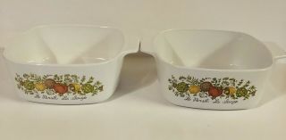 Vtg Corning Ware A - 1 1/2 - B 1.  5 Qt.  Spice Of Life Ovenware Dishes (2) - No Lids