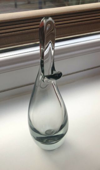 Holmegard Aqua Beak/duck Vase By Per Lutken.  Signed And Dated
