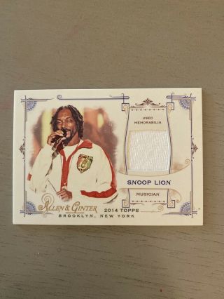 Allen & Ginter Snoop Lion Musician Memorabilia Relic Snoop Dogg Rap Hip - Hop