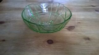 Vintage Art Deco Green Glass Fruit Bowl