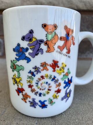 Grateful Dead Dancing Bears Porcelain Coffee Mug,  1989 Gdm Inc. ,