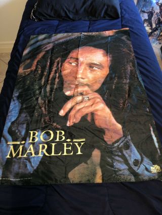 Vintage 1993 Bob Marley Wall Hanging Tapestry/decor - 40.  5”x28.  5 - Made In Italy