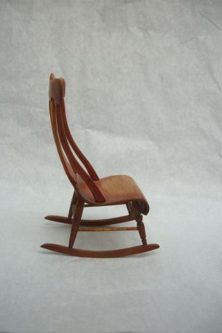 Artist Made Cindy Malon Miniature Rocking Chair Dollhouse Signed 1998 2