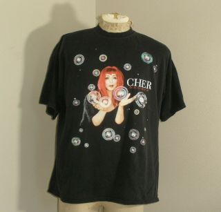 Vintage Giant Licensed Cher Believe Black Concert Music Tour Tee T - Shirt Xl