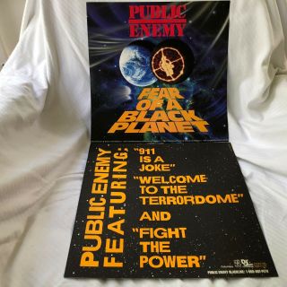 Public Enemy Fear Of A Black Planet 2 - Sided 12 X 12 Promo Lp Flat / Poster - Rare