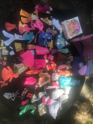 1970s Dawn Dolls And Clothes.  Tons.  Cases And A Jeep