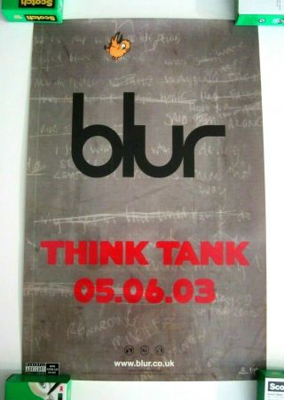 Blur 2003 Promotional Poster Think Tank 05 - 06 - 03 Release Date Gorillza