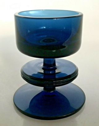 Wedgwood Glass Single Ring Ronald Stennett - Wilson Blue Candlestick