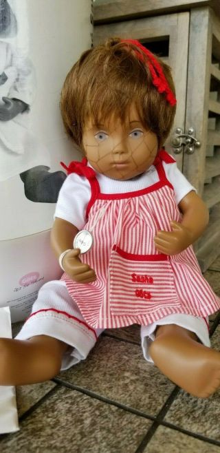 Vintage GOTZ Sasha Doll Baby Bianca in Tube w/ wrist tag and brochure 2