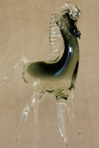 Vintage Archimede Seguso Murano Glass Horse - 21cm Tall