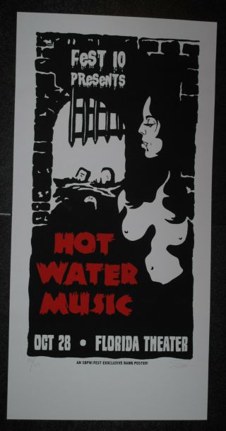 Hot Water Music Gainesville Fl 2011 Concert Poster /65 Rare Art Print Fest 10