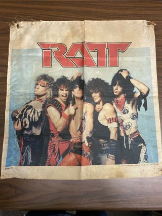 Vintage 1984 Ratt Poster Fabric Banner Tapestry Flag Rock Band