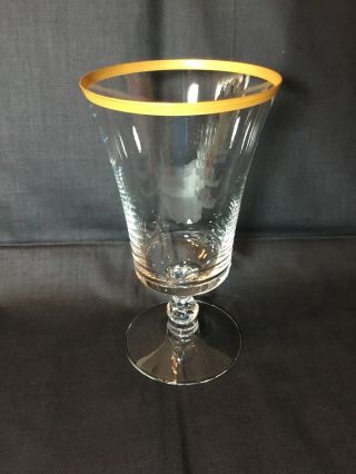 Fostoria Richmond Goblet,  Vintage Gold Trim,  Water Wine Glass 10 Oz 6 3/8 "