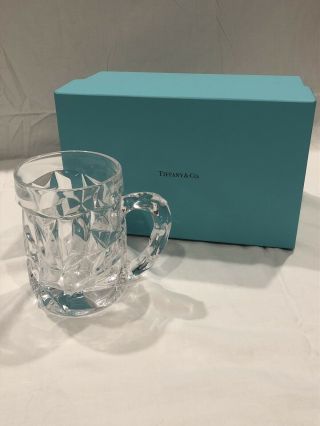 Tiffany & Co.  Crystal Rock Cut Beer Mug Cup Stein Signed