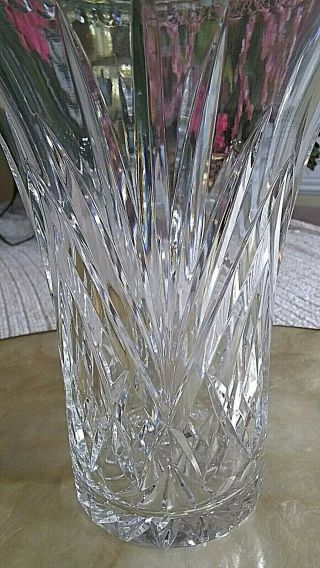 Hand Cut Lead Crystal Vase.  Rovelli By Swiss Crystal Co.