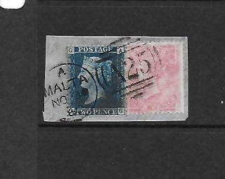 Gb In Malta Cover 30/11/1860 2d & 4d On Piece