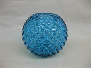 Vintage Blue Art Glass Vase Sphere / Ball / Globe Bobble Effect Sklo Union?