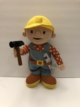 Bob The Builder Talking Plush 13” Toy 2001 Hasbro Hammer Playskool Stuffed Doll