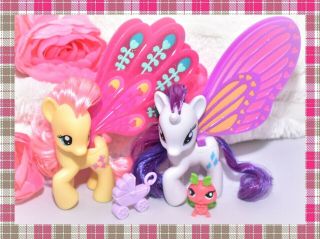 ❤️my Little Pony Brushable Pony Wedding Glimmer Wings Fluttershy Rarity Lot❤️