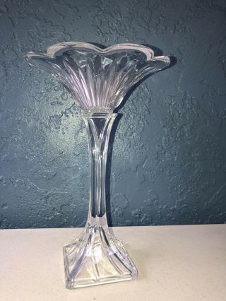 Vintage Tall Candle Holder Or Candy Dish Cut Decor Crystal Holder