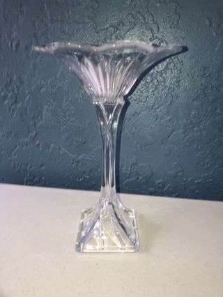 Vintage Tall Candle holder Or candy dish cut Decor crystal Holder 2