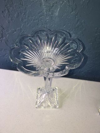 Vintage Tall Candle holder Or candy dish cut Decor crystal Holder 3