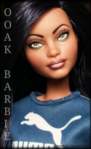 Addison Ooak Barbie Fashionista Barbie Repaint Doll By Artist Pamela Reasor