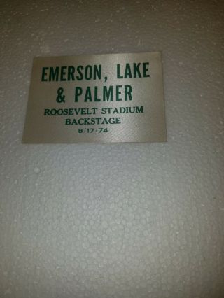 Emerson Lake And Palmer Back Stage Pass August 17,  1974