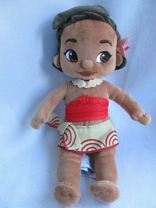 Disney Store Exclusive Animators 12 " Princess Moana Plush Toddler Toy Doll