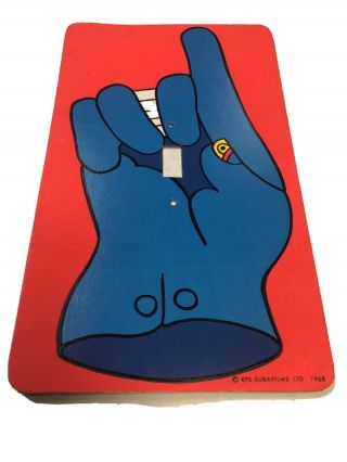 1968 The Beatles Yellow Submarine Light Switch Cover Blue Meanie Vintage 60s
