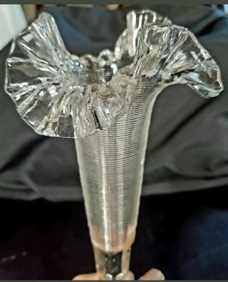 Vintage Art Glass Epergne Trumpet Vase