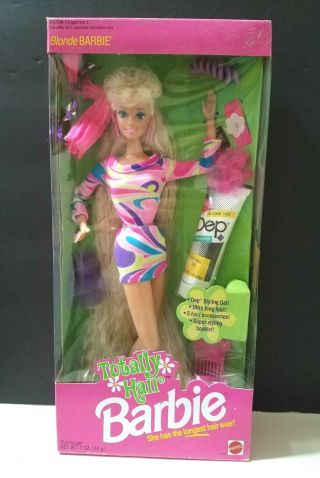 Vintage 1991 Totally Hair Blonde Barbie Doll Never Opened