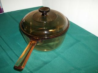 Pyrex Visions Large Sauce Pan with Lid 2.  5L Amber 2