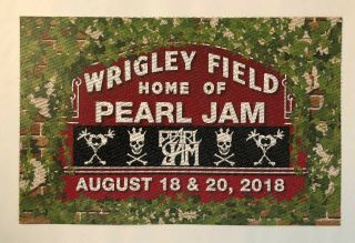 Very Rare Pearl Jam Limited Edition Wrigley Field 2018 Poster