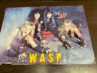 Wasp W.  A.  S.  P.  Poster 1984 Apprx 23 X 33