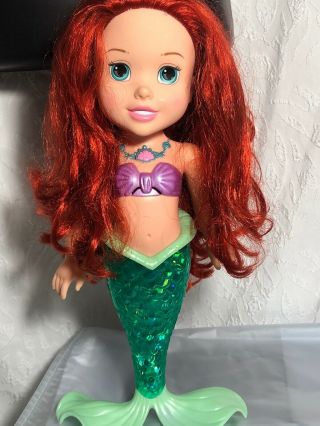 Disney Ariel Singing Talking Light Up 15 Inch Tollytots Doll Euc English Spanish