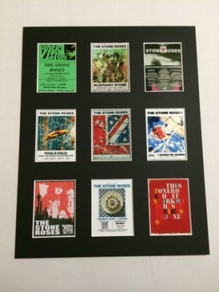 Stone Roses Retro Tour Posters 14 " By 11 " Picture Mounted Ready To Frame