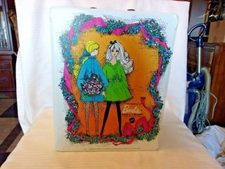 Vintage 1968 Mattel Barbie Doll Trunk Case With 3 Dolls,  Clothes And Accessories