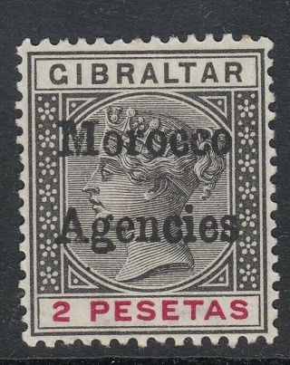 Morocco Agencies - 1898 2p Black & Carmine Sg 8 Mounted